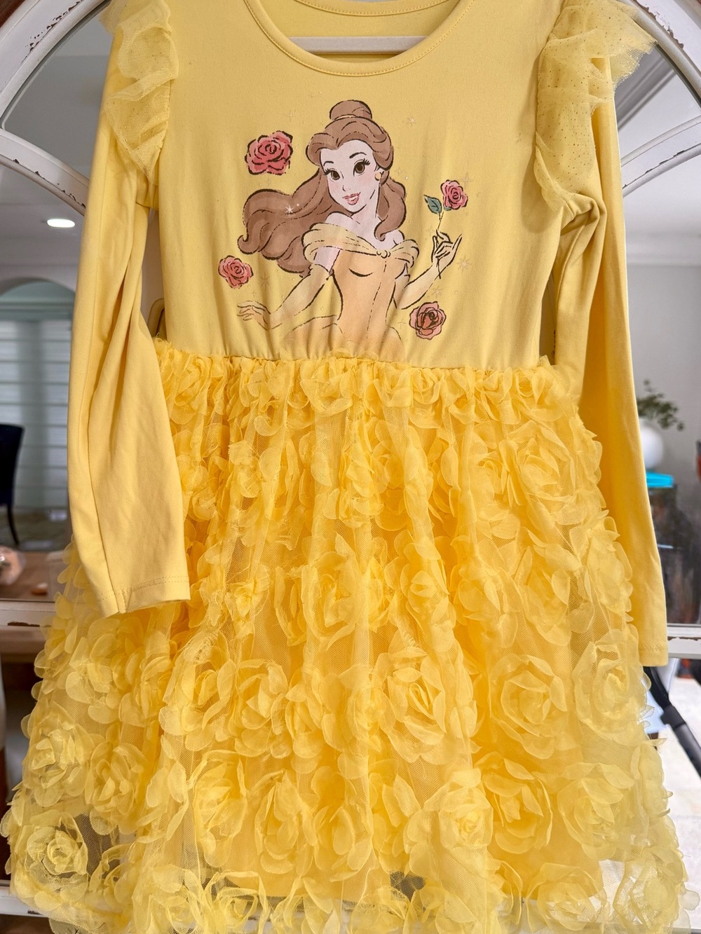 Disney Yellow Princess Belle Floral Ruffle Dress